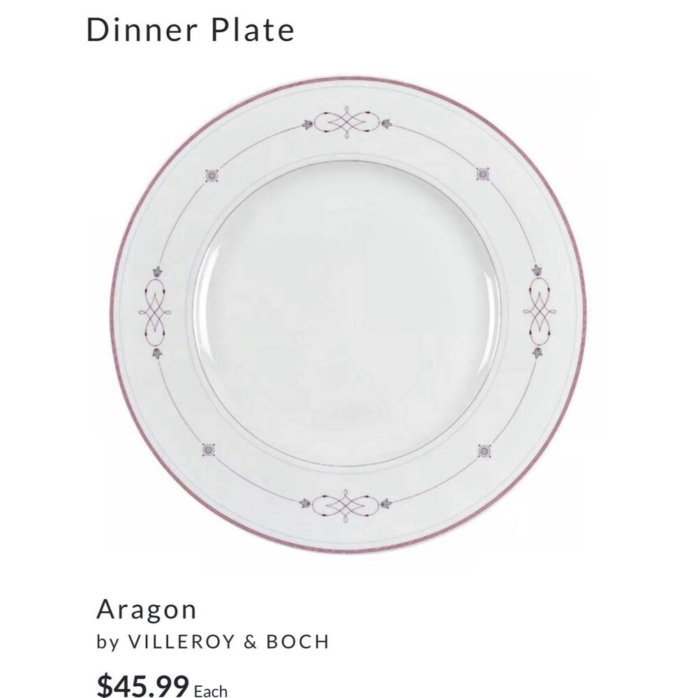 Villeroy & Boch Aragon Dinner Plate Set of 3 Bone China Heinrich Germany 10 5/8